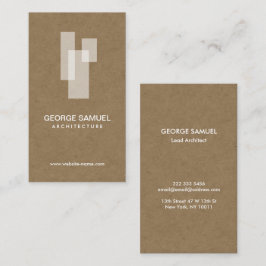 Moderne Architekturblöcke Logo Weiß/Kraft Visitenkarte