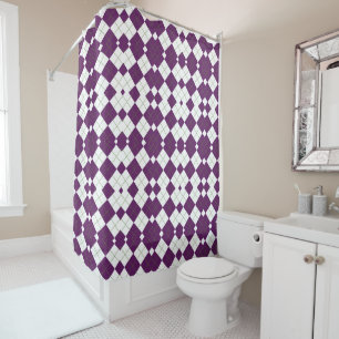 Moderne Argyle-Raster Purple Diamond Duschvorhang
