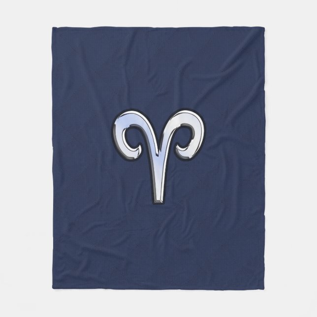 Moderne Aries Zodiac Sign Blue Carbon Fibre Dekor Fleecedecke (Vorderseite)