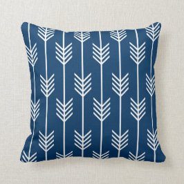 Moderne Arrow Fletching Muster Navy Blue Kissen