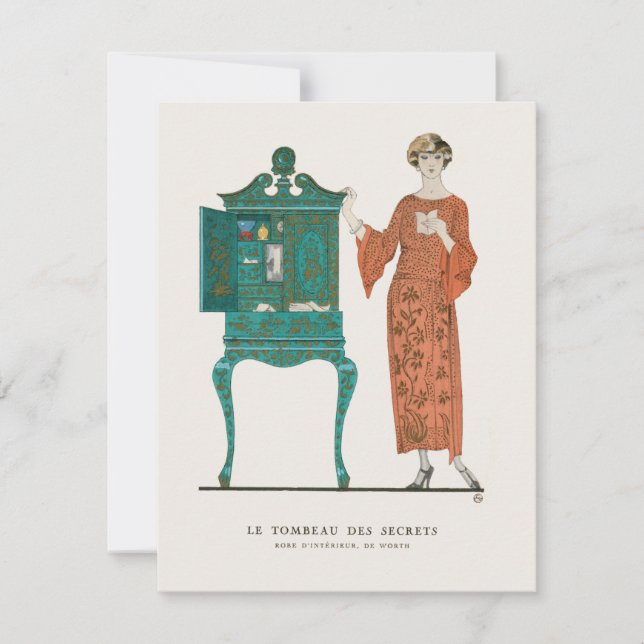 Moderne Art Deco 1920er Jahre Great Gatsby Mode Mitteilungskarte (Vorderseite)