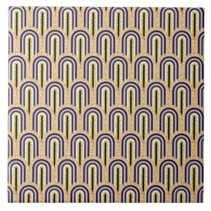 Moderne Art Deco Arches Muster Gold Glitzer Tile Fliese