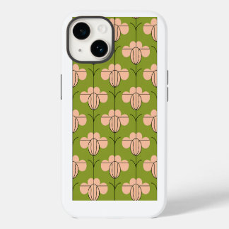 Moderne Art Deco Blumenmuster - Rosa Blütenblätter iPhone 14 Hülle