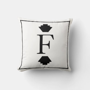 Moderne Art Deco Finals Monogramm Kissen