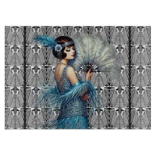 Moderne Art Deco Flapper-Schneidbrett Schneidebrett