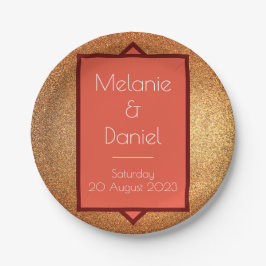 Moderne Art Deco Gatsby Glitzer Wedding Pappteller