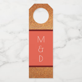 Moderne Art Deco Gatsby Gold Glitzer Hochzeit Flaschenanhänger