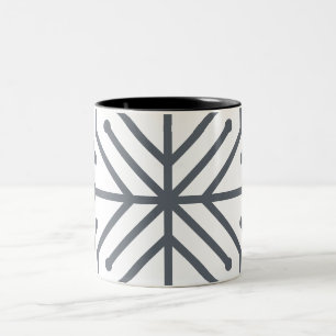 Moderne Art Deco geometrische Tech-Schaltkreis-Mus Zweifarbige Tasse