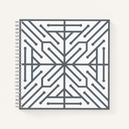 Moderne Art Deco geometrische Tech-Schaltkreismust Notizbuch