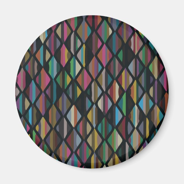 Moderne Art Deco Multifarben Magnet (Vorne)