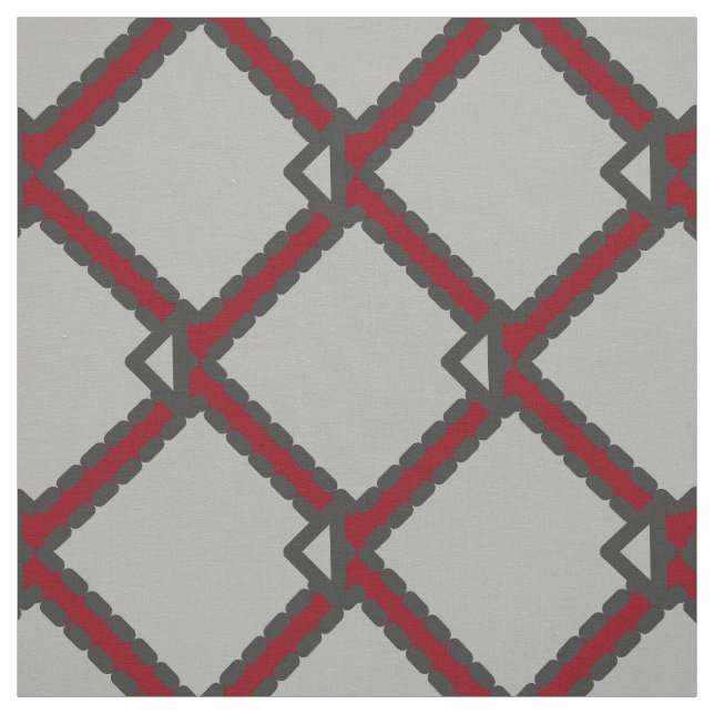 Moderne Art Deco Schwarz, Grau und Rot Stoffe (Muster)