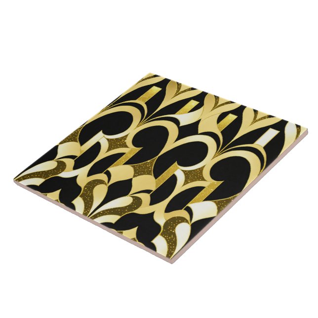 Moderne Art Deco Schwarze Sammlung Fliese (Seite)