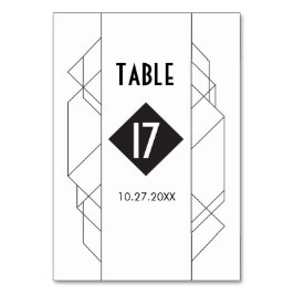 Moderne Art Deco Tischnummer Karten