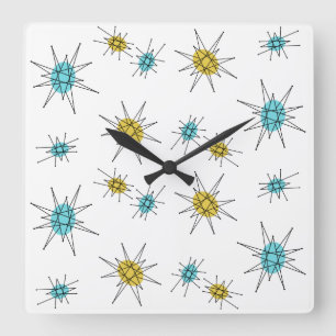 Moderne Art der Mitte des Jahrhunderts, Quadratische Wanduhr