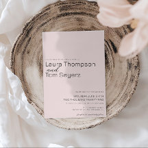 Moderne Art einfache, rosa Mute Hochzeit