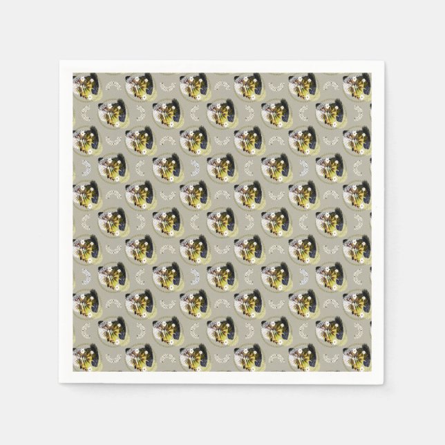 Moderne Art Floral Pattern - Lebhaft und harmonisc Serviette (Vorderseite)