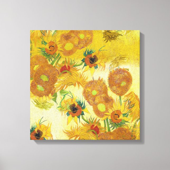 Moderne Art Gelb Orange Sonnenblumen Ölgemälde Leinwanddruck (Vorderseite)