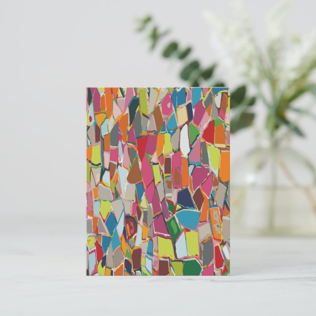 Moderne Art Geometric Deko Mehrfarbig Feiertagspostkarte (Stehend Vorderseite)