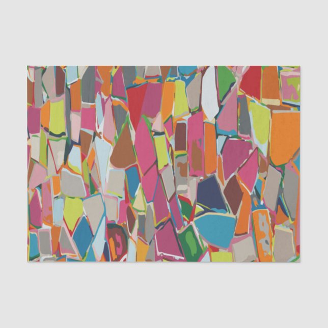 Moderne Art Geometric Deko Mehrfarbig Seidenpapier (Vorderseite)