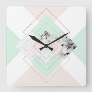 Moderne Art-geometrischer Entwurf Quadratische Wanduhr