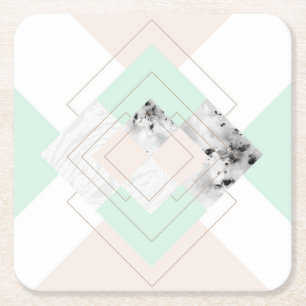 Moderne Art-geometrischer Entwurf Rechteckiger Pappuntersetzer