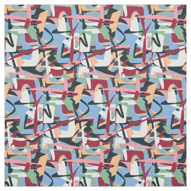 Moderne Art Paint Streaks DeKooning Stil Stoff (Muster)