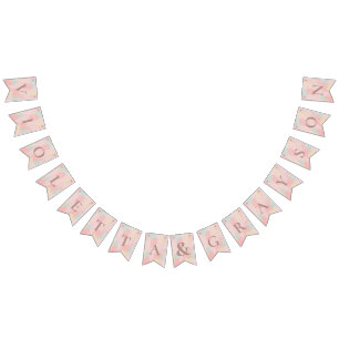 Moderne Art Pink Pastel Hochzeit Wimpelkette