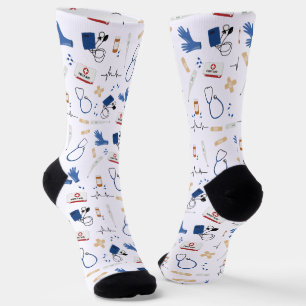 Moderne Arzt Krankenschwester Muster Socken