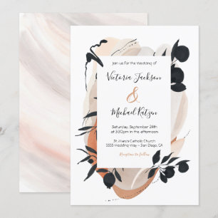 Moderne Asiatische Tinte & Wasserfarben-Neutral-Ho Einladung