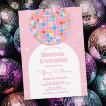 Moderne Ästhetik Rosa Disco Glam Brautparty