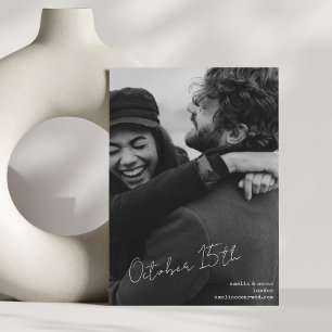 Moderne Ästhetik Schwarze und Weiße Hochzeit Save The Date