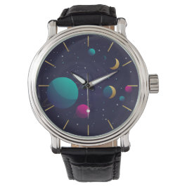 Moderne ästhetische Nebula Space Art Armbanduhr