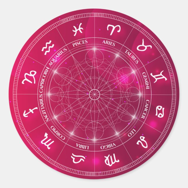 Moderne Astrologie Runder Aufkleber (Vorderseite)