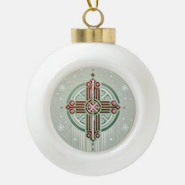 Moderne äthiopische Koptische Kreuzverzierung Keramik Kugel-Ornament
