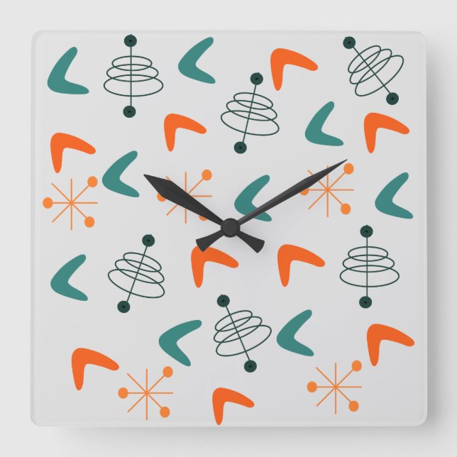 Moderne Atombombe des Mittelalters Quadratische Wanduhr (Vorderseite)