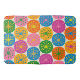 Moderne Atomdots Fun Retro Muster aus dem Mittelal Badematte