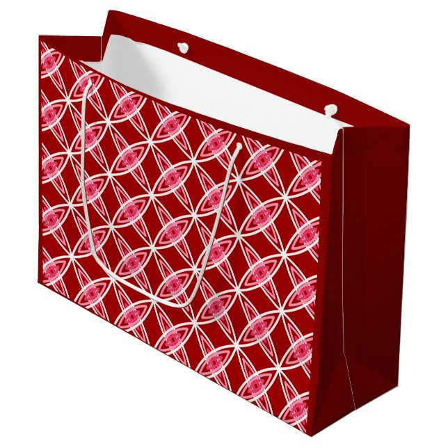 Moderne Atomdrucke Mitte des Jahrhunderts - Dunkel Große Geschenktüte (Vorderseite Schrägansicht)