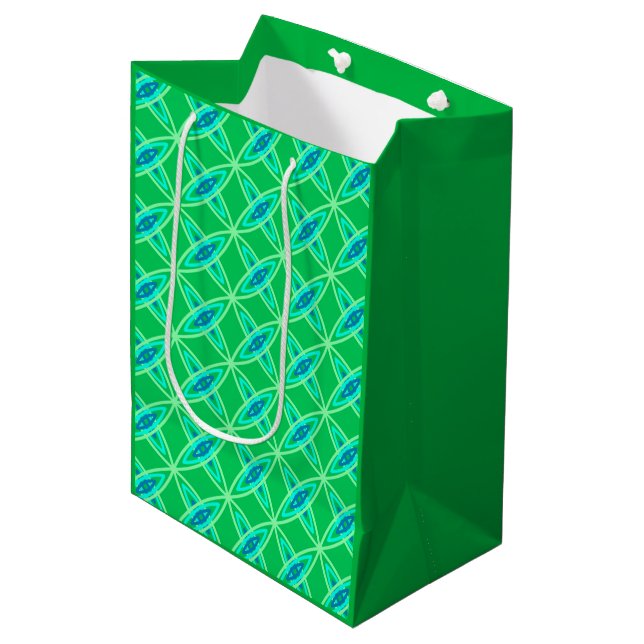 Moderne Atomdrucke Mitte des Jahrhunderts - Jade G Mittlere Geschenktüte (Vorderseite Schrägansicht)