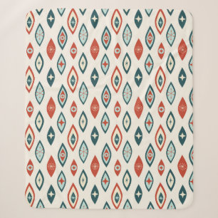 Moderne Atomformen, rot, Aqua, Aquamarin Sherpadecke