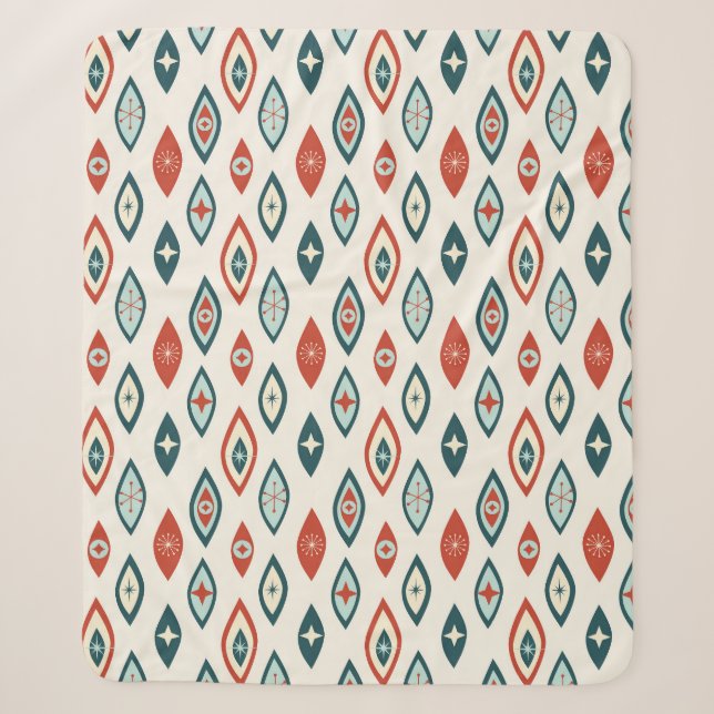 Moderne Atomformen, rot, Aqua, Aquamarin Sherpadecke (Vorderseite)