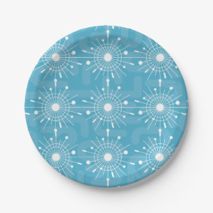 Moderne Atomsputnik-Snowflake-MOD Mitte des Jahrhu Pappteller