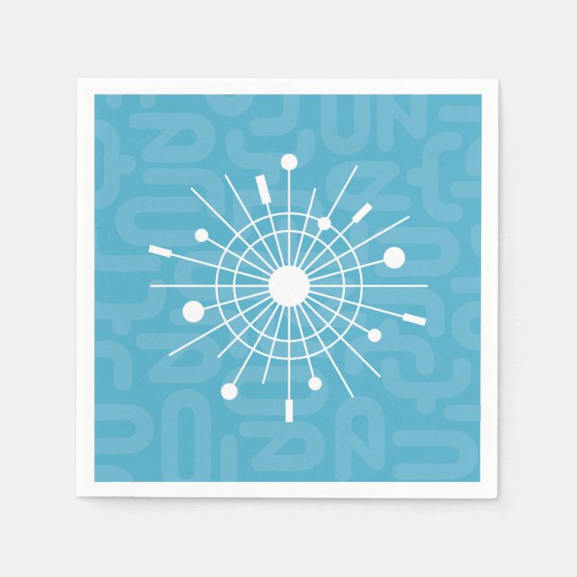 Moderne Atomsputnik-Snowflake-MOD Mitte des Jahrhu Serviette (Vorderseite)