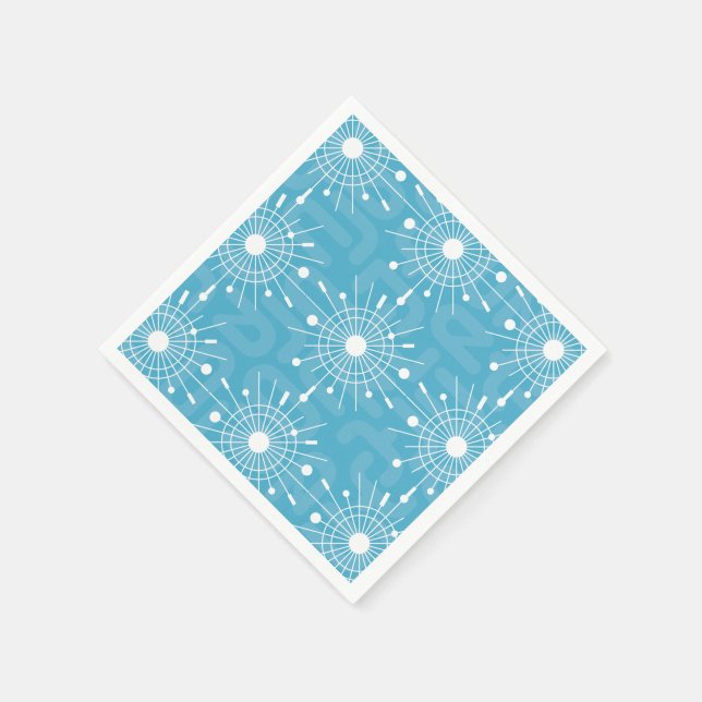 Moderne Atomsputnik-Snowflake-MOD Mitte des Jahrhu Serviette (Ecke)