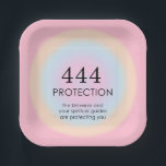 Moderne Aura Angel Numerologie 444 Pappteller<br><div class="desc">Entspannendes spirituelles ombre Design, mit Engel Nummer 444, eine Zahl, die symbolisiert, dass Sie durch Universum und Ihre spirituellen Führer geschützt sind, egal, welche Härte Sie erleiden mögen.</div>
