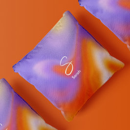 Moderne Aura farbige Gradiententypografie Kissen