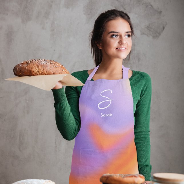 Moderne Aura farbige Gradiententypografie Schürze (Von Creator hochgeladen)