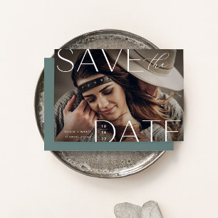 Moderne Aussage Horizontales Foto Save The Date