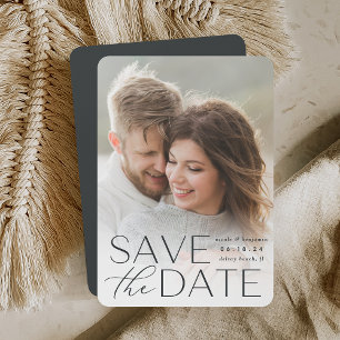 Moderne Aussage Vertikales Foto Save The Date