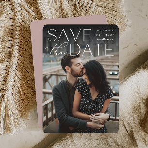 Moderne Aussage Vertikales Foto Save The Date