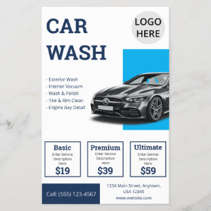 Moderne Autodetailing Blue-Geschäftsförderung Flyer